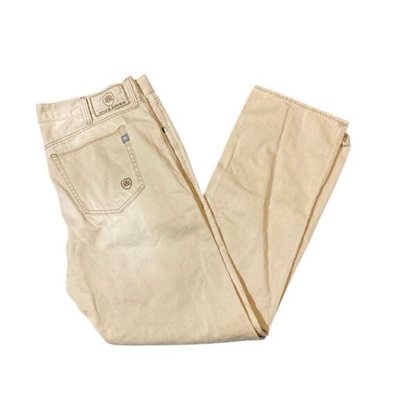 Rock & Republic Mens Flat Front Straight Leg Chino Pants Beige Size 38 x 34 NWOT - Picture 1 of 8